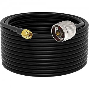 15-Meter(49.2 Ft) Low Loss ET-RG58 N Male to SMA Male Antenna RF Cable and 50 ohm Cable