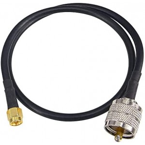 Radio Antenna Adapter Extension Cable SMA Male to UHF PL259 Male UHF Radio ET-RG58 Coax Jumper Cable 19 inch