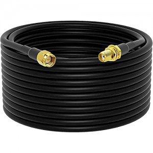 Low-Loss Extension 15-Meter(49.2 Ft) ET-RG58 SMA Female to SMA Male RF Coaxial 50 ohm RF Jumper Cable