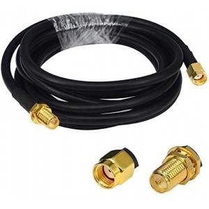 WiFi Antenna Extension Cable 50 Ohm RP SMA Male to RP SMA Female Connector Pure Copper Coax Cables  (10M)