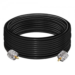 PL259 Cable ET-RG58 CB Radio Cable PL259 Jumper 32.8ft (10M) SO239 UHF Male to Male Extension Cable Low Loss RF Black Cable PL259