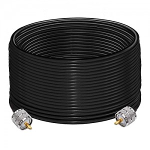 PL259 Cable ET-RG58 CB Radio Cable PL259 Jumper 65.6ft (20M) SO239 UHF Male to Male Extension Cable Low Loss RF Black PL259 Cable