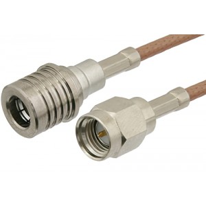 SMA Male to QMA Male Cable 12 Inch Length Using ET-RG316 Coax