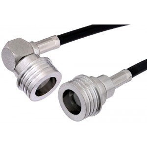 QN Male to QN Male Right Angle Cable 12 Inch Length Using ET-C195 Coax