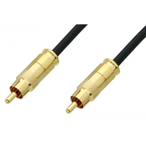 75 Ohm RCA Male to 75 Ohm RCA Male Cable 12 Inch Length Using 75 Ohm ET38349 Black Coax