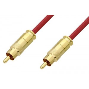 75 Ohm RCA Male to 75 Ohm RCA Male Cable 12 Inch Length Using 75 Ohm ET38346 Red Coax