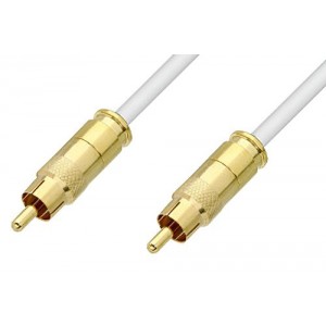 75 Ohm RCA Male to 75 Ohm RCA Male Cable 12 Inch Length Using 75 Ohm ET38345 White Coax