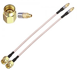 RPSMA to MMCX Cable 6inch(15cm) Male to Male Coaxial Extension Cable for Ham Radio GPS 3G 4G LTE Antenna RF WiFi Antenna Pigtail Cable 2 Pack