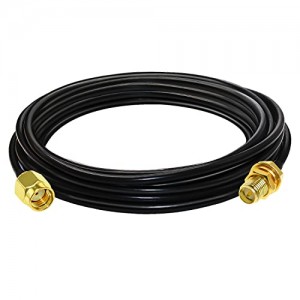 RPSMA RP SMA Male to RP SMA Female Coaxial Extension Cable ET-RG58 RP-SMA Cable 50ohm for RF Radio WiFi Antenna Low Lost Antenna Cable 16.4ft(5M)