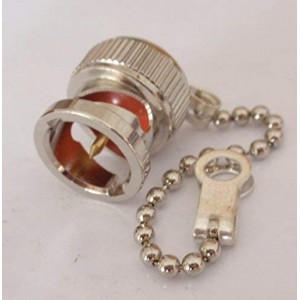 5PCS BNC RF Connector Dust Cap Plug Male with Male Pin Straight with Keychain for BNC Female Jack Connector Pack of 5