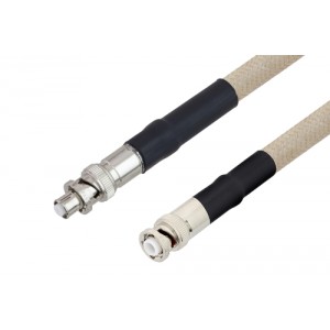 MHV Male to SHV Plug Cable 12 Inch Length Using ET-RG225 Coax , LF Solder