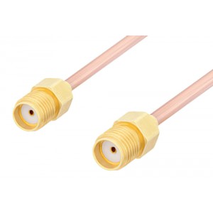 SMA Female to SMA Female Cable 6 Inch Length Using ET-RG405 Coax, LF Solder, RoHS