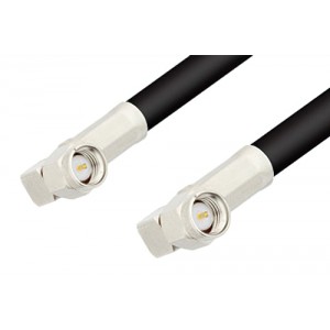 SMA Male Right Angle to SMA Male Right Angle Cable 6 Inch Length Using 75 Ohm ET-RG59 Coax, RoHS