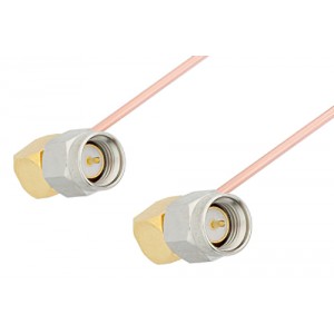 SMA Male Right Angle to SMA Male Right Angle Cable 6 Inch Length Using ET38325 Coax, RoHS