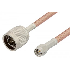 SMA Male to N Male Cable 12 Inch Length Using ET-P195 Coax, RoHS