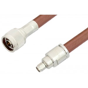 SMA Male to N Male Cable 12 Inch Length Using ET-RG393 Coax, RoHS