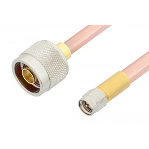 SMA Male to N Male Cable 6 Inch Length Using ET-RG401 Coax, RoHS