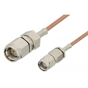 SMA Male to Reverse Polarity SMA Male Cable 12 Inch Length Using ET-RG178 Coax, RoHS