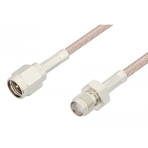 SMA Male to SMA Female Cable 6 Inch Length Using 75 Ohm ET-RG179 Coax, RoHS