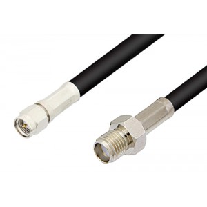 SMA Male to SMA Female Cable 6 Inch Length Using 75 Ohm ET-RG59 Coax, RoHS