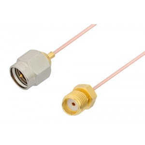 SMA Male to SMA Female Cable 6 Inch Length Using ET38351 Coax, RoHS