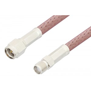 SMA Male to SMA Female Cable 6 Inch Length Using ET-RG142 Coax, RoHS