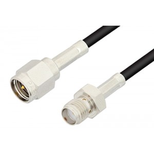 SMA Male to SMA Female Cable 6 Inch Length Using ET-RG174 Coax, RoHS