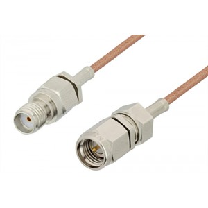 SMA Male to SMA Female Cable 6 Inch Length Using ET-RG178 Coax