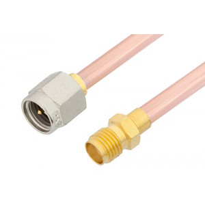 SMA Male to SMA Female Cable 6 Inch Length Using ET-RG402 Coax, RoHS