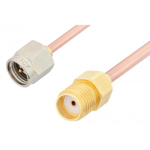 SMA Male to SMA Female Cable 6 Inch Length Using ET-RG405 Coax, RoHS