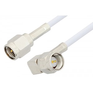 SMA Male to SMA Male Right Angle Cable 6 Inch Length Using ET-RG188 Coax, RoHS