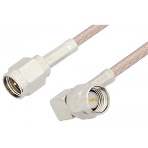 SMA Male to SMA Male Right Angle Cable 6 Inch Length Using ET-RG316 Coax, RoHS