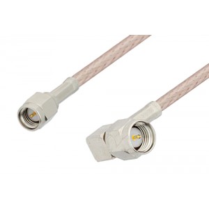 SMA Male to SMA Male Right Angle Cable 6 Inch Length Using ET38399 Coax, LF Solder, RoHS