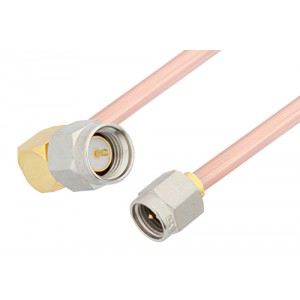 SMA Male to SMA Male Right Angle Cable 6 Inch Length Using ET-RG402 Coax, RoHS