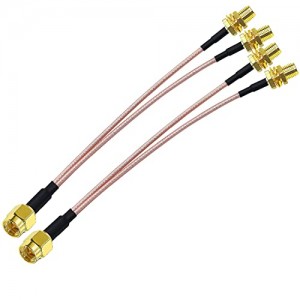 SMA Splitter Cable 6inch (15cm) SMA Male to Dual SMA Female Coaxial Cable for 4G LTE Home Phone Router SMA V-Shape RF Coax Extension Cable 2Pack