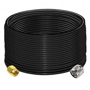 SMA to N Coax Cable ET-RG58 65.6 feet (20M) Low Loss WiFi Antenna Extension Cable Black SMA Male to N Male Cable 50ohm for 3G 4G LTE Antenna Ham Radio