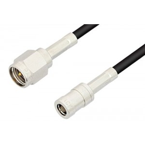 SMA Male to SMB Plug Cable 6 Inch Length Using ET-RG174 Coax, RoHS