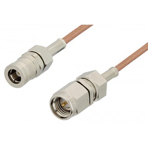 SMA Male to SMB Plug Cable 6 Inch Length Using ET-RG178 Coax, RoHS