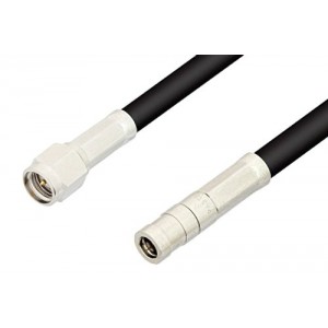 SMA Male to SMB Plug Cable 6 Inch Length Using ET-RG58 Coax, RoHS