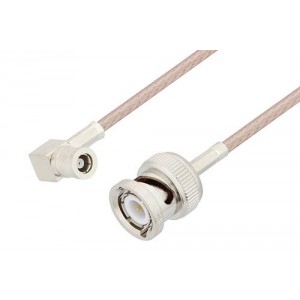 SMB Plug Right Angle to BNC Male Cable Using ET-RG316 Coax In 12 Inch Length