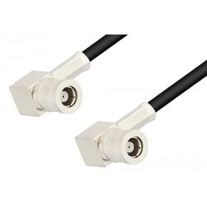 SMB Plug Right Angle to SMB Plug Right Angle Cable 12 Inch Length Using ET-RG174 Coax, RoHS