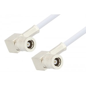 SMB Plug Right Angle to SMB Plug Right Angle Cable 12 Inch Length Using ET-RG188 Coax, RoHS