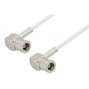 SMB Plug Right Angle to SMB Plug Right Angle Cable 12 Inch Length Using ET-RG196 Coax, RoHS