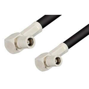 SMB Plug Right Angle to SMB Plug Right Angle Cable 12 Inch Length Using ET-RG223 Coax, RoHS