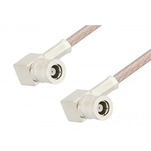 SMB Plug Right Angle to SMB Plug Right Angle Cable 12 Inch Length Using ET-RG316 Coax, RoHS