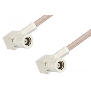 SMB Plug Right Angle to SMB Plug Right Angle Cable 12 Inch Length Using ET38399 Coax, RoHS