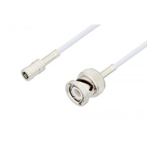 SMB Plug to BNC Male Cable 12 Inch Length Using ET-RG188 Coax, LF Solder, RoHS