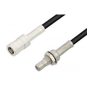 SMB Plug to SMB Jack Bulkhead Cable 12 Inch Length Using ET-B100 Coax