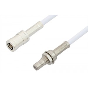 SMB Plug to SMB Jack Bulkhead Cable 12 Inch Length Using ET-RG188 Coax