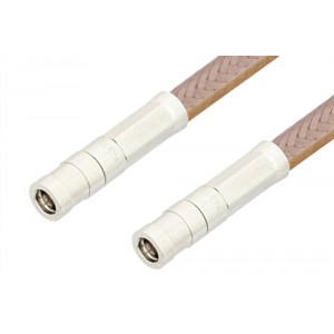 SMB Plug to SMB Plug Cable 12 Inch Length Using ET-RG400 Coax, RoHS